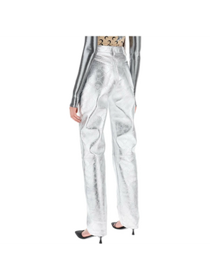 Moonogram Pants In Laminated Leather MARINE SERRE JOHN JULIA.