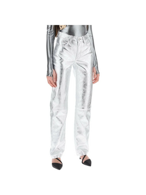 Moonogram Pants In Laminated Leather MARINE SERRE JOHN JULIA.