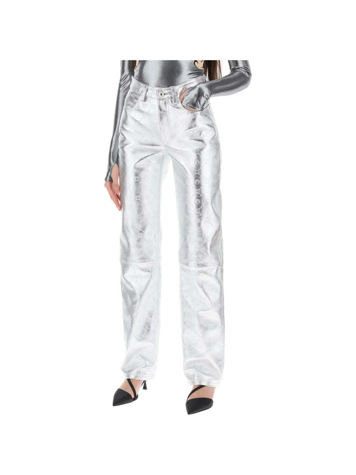 Moonogram Pants In Laminated Leather MARINE SERRE JOHN JULIA.