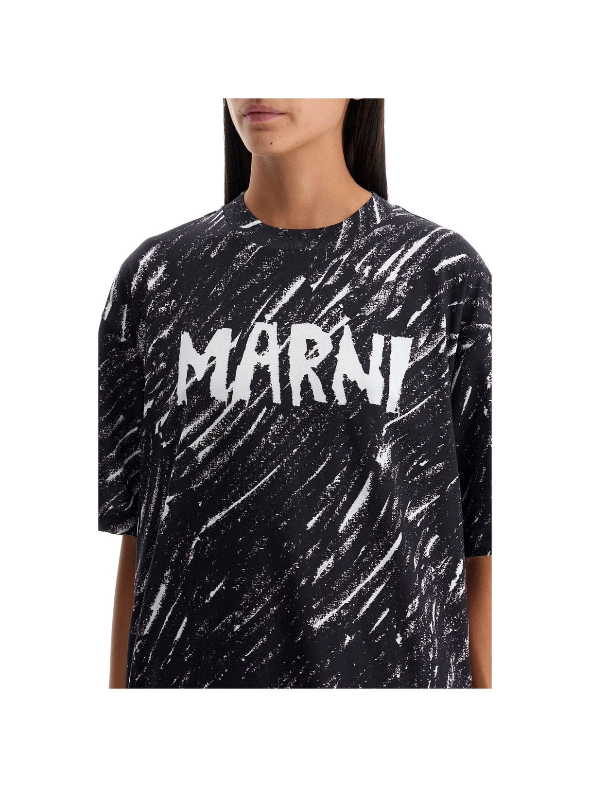 Abstract Pattern Logo T-shirt With