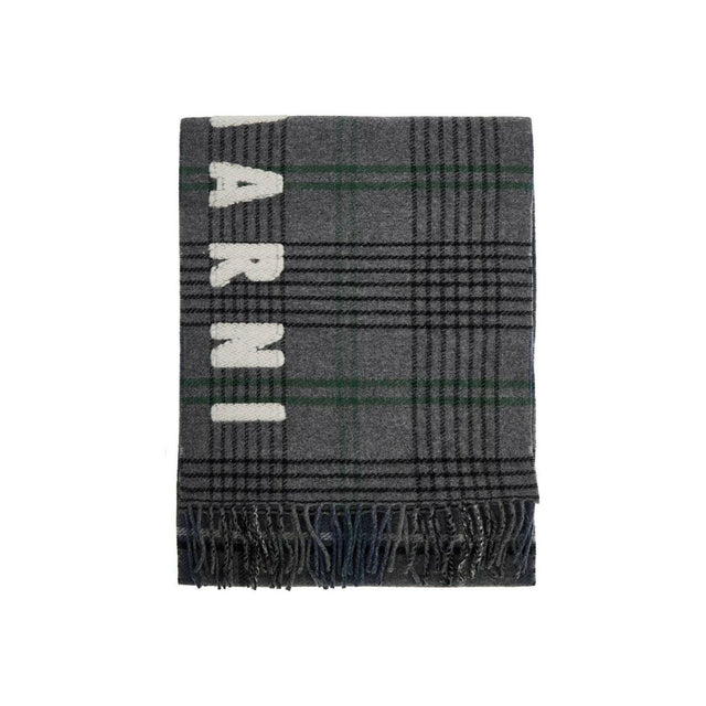 Double Check Wool Scarf In 8.