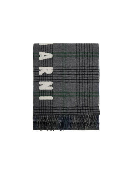 Double Check Wool Scarf In 8.