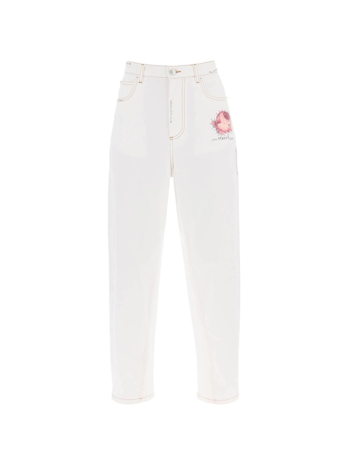 Embroidered Logo Flower Patch Jeans - 34 - Women > Clothing > Jeans > Jeans