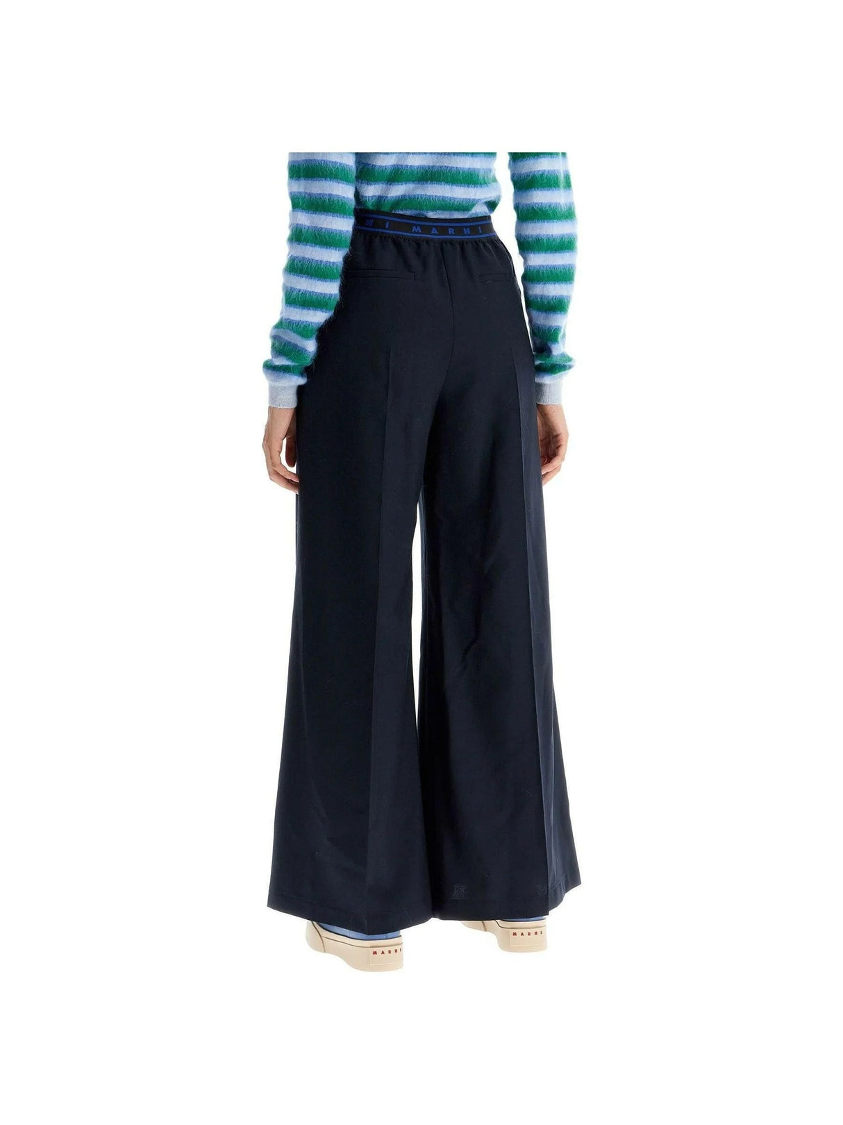 Flared Wool Trousers.