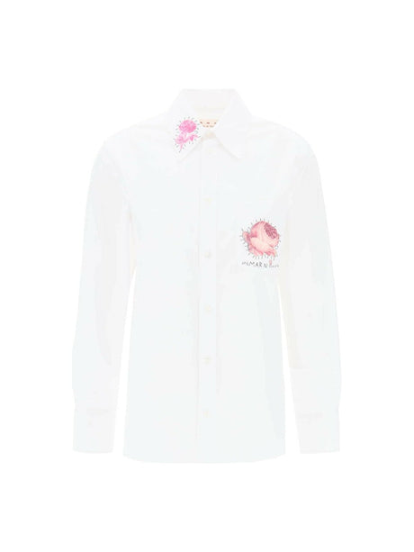 Floral Patch Organic Cotton Shirt MARNI JOHN JULIA.