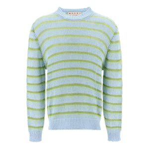 Iris Blue Cotton and Mohair-Blend Striped Sweater MARNI JOHN JULIA.