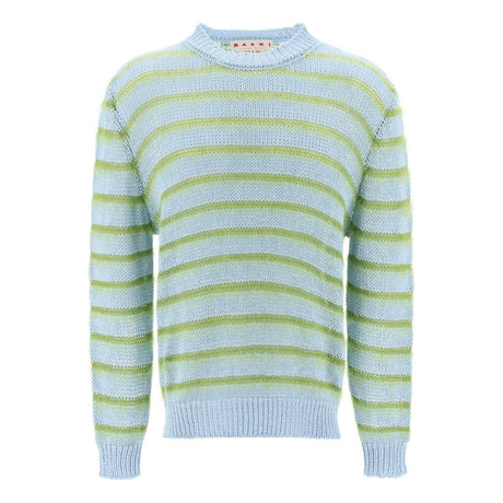 Iris Blue Cotton and Mohair-Blend Striped Sweater MARNI JOHN JULIA.