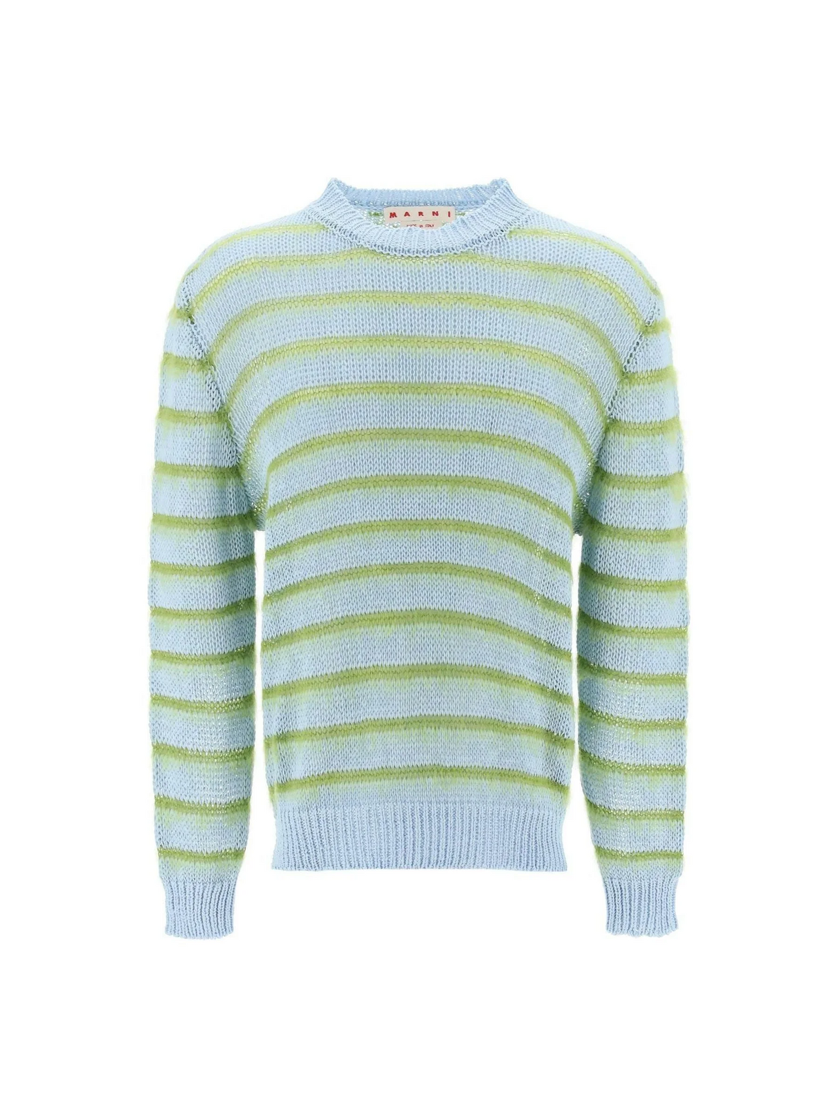 Iris Blue Cotton and Mohair-Blend Striped Sweater MARNI JOHN JULIA.