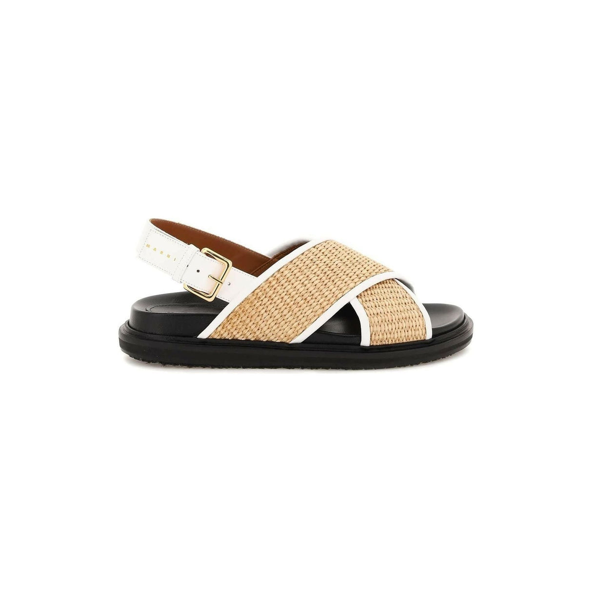 Leather And Raffia Fussbett Sandals MARNI JOHN JULIA.