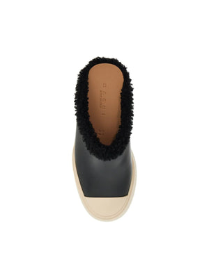 Shearling Pablo Leather Clogs-Marni-JOHN JULIA