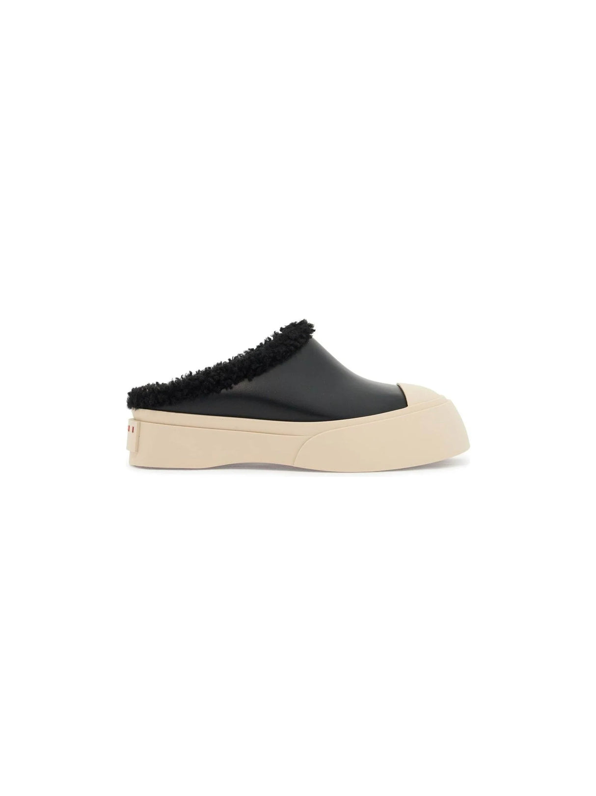 Shearling Pablo Leather Clogs-Marni-JOHN JULIA