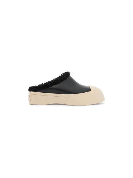 Shearling Pablo Leather Clogs-Marni-JOHN JULIA