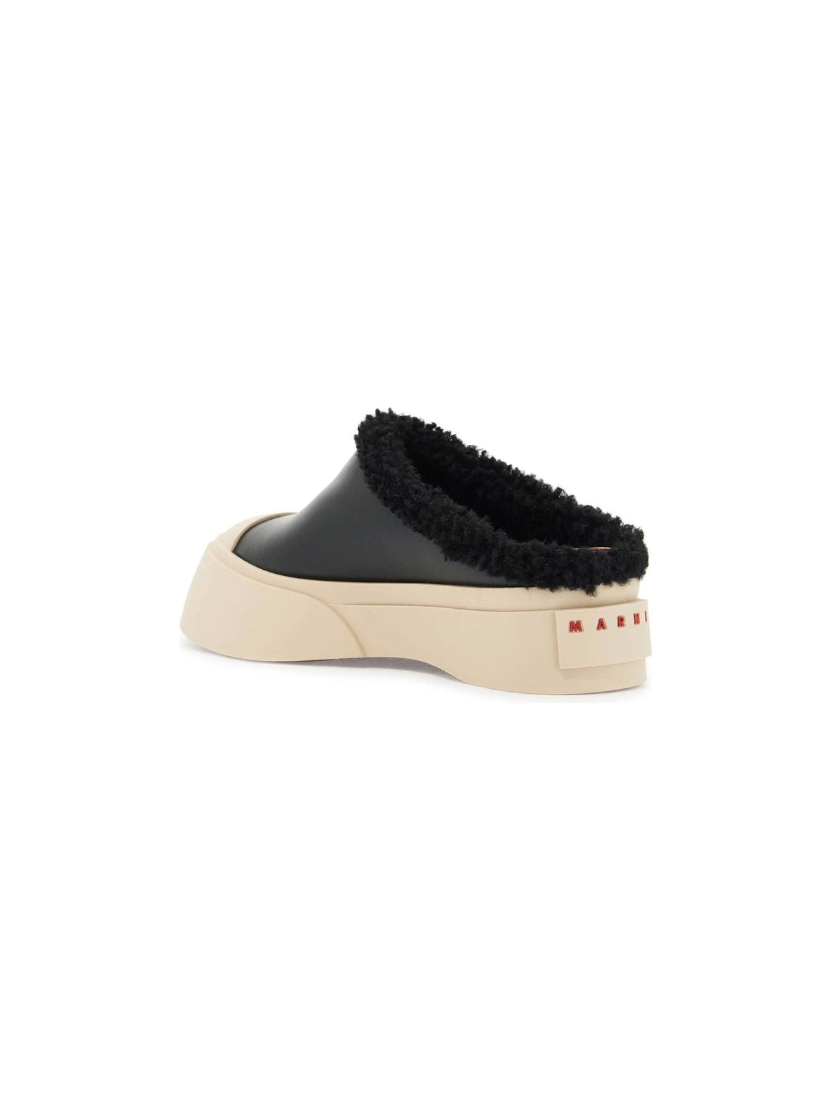 Shearling Pablo Leather Clogs-Marni-JOHN JULIA