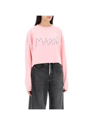 Magnolia Pink Embroidered Organic Cotton Sweatshirt MARNI JOHN JULIA.