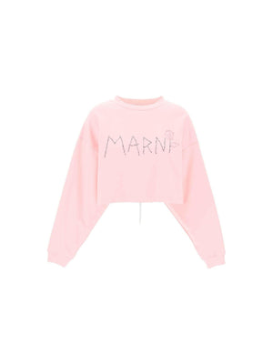 Magnolia Pink Embroidered Organic Cotton Sweatshirt MARNI JOHN JULIA.