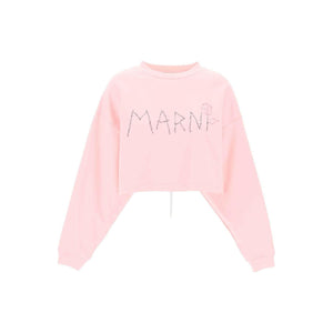 Magnolia Pink Embroidered Organic Cotton Sweatshirt MARNI JOHN JULIA.