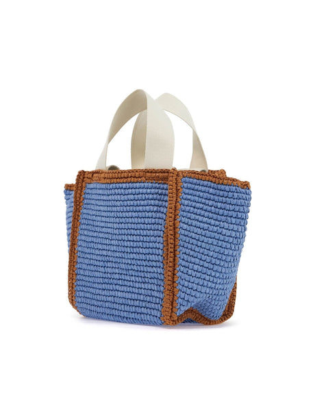 Sillo Tote Bag Macramé Knit Raffia Effect Embroidered Logo