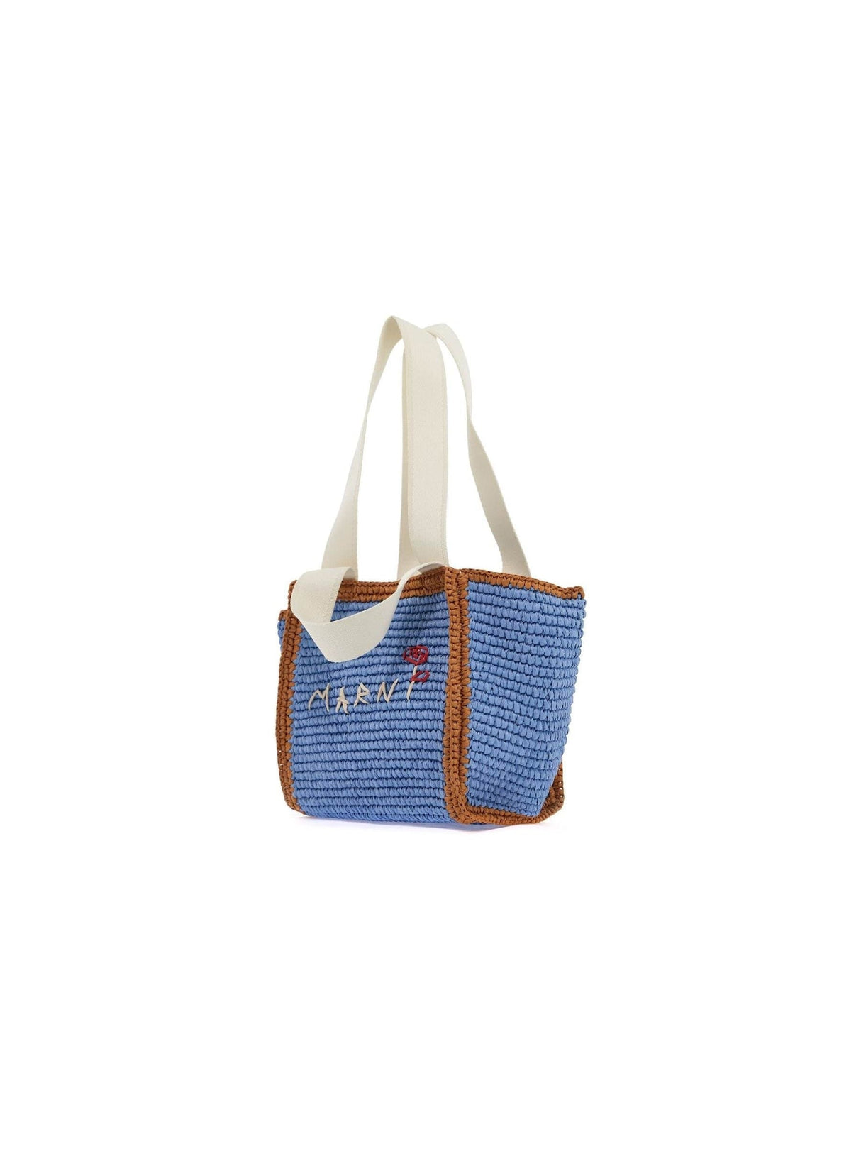 Sillo Tote Bag Macramé Knit Raffia Effect Embroidered Logo