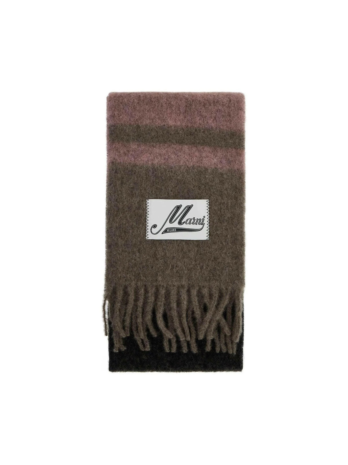 Striped Alpaca-Mohair Scarf.