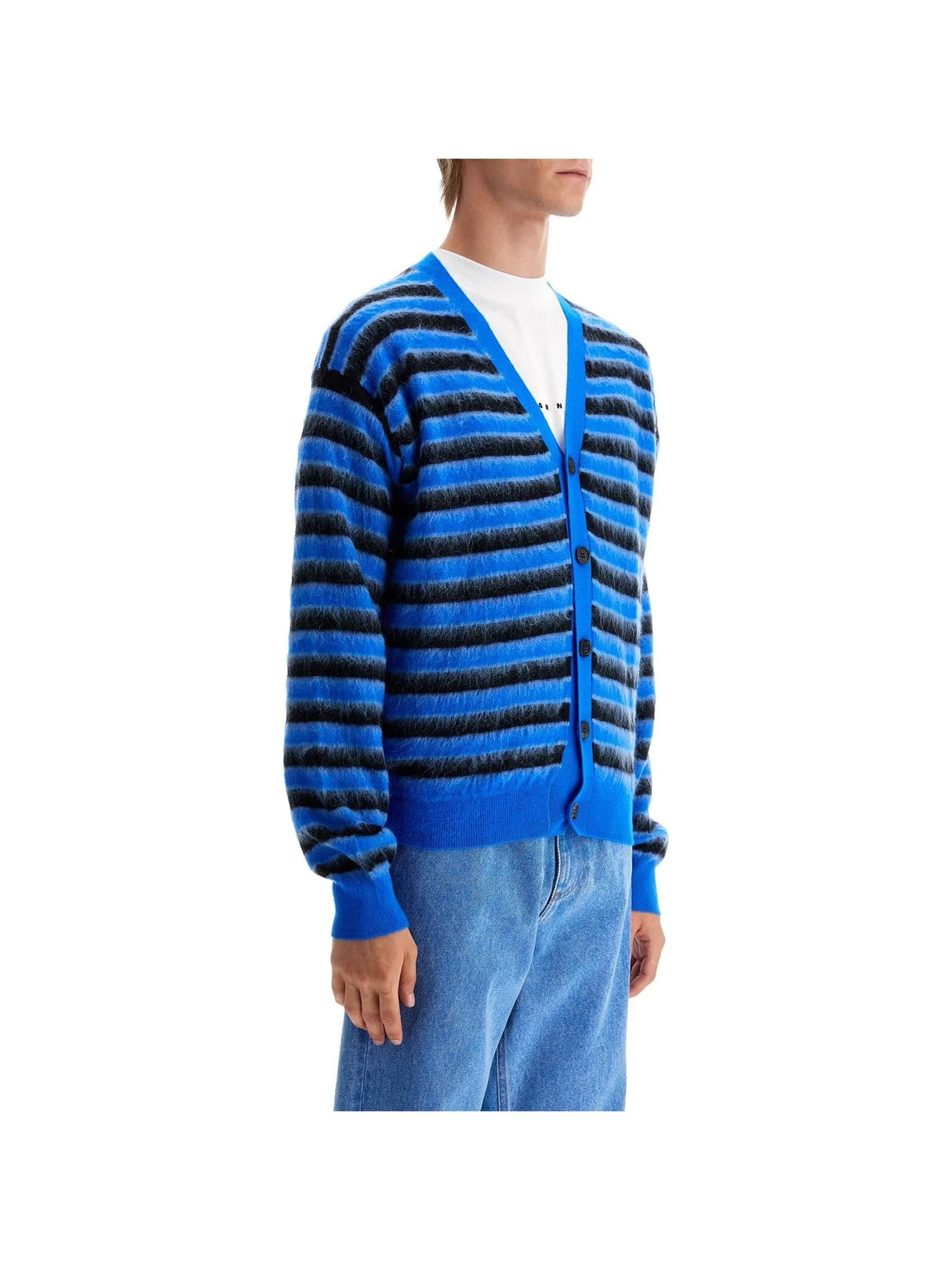 Striped Wool Mohair Cardigan-Marni-JOHN JULIA