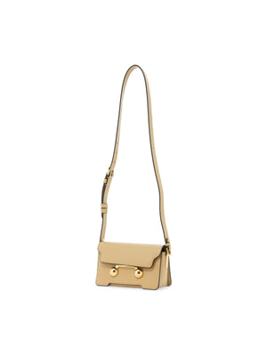 Trunkaroo Mini Leather Shoulder Bag Golden Metal Half Spheres