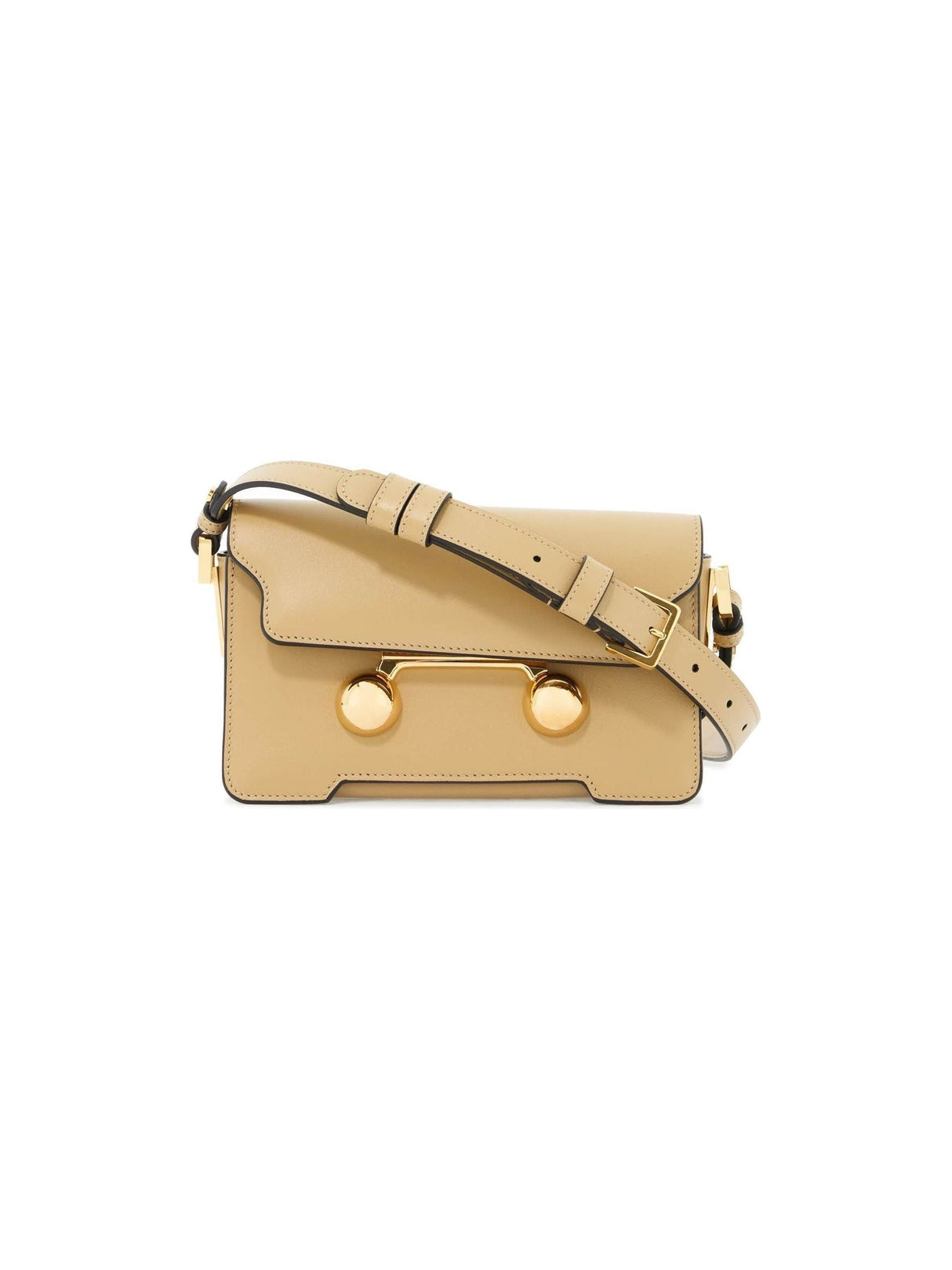 Trunkaroo Mini Leather Shoulder Bag Golden Metal Half Spheres