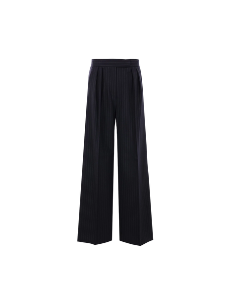 MAX MARA-Bacca Wide-leg Pinstripe Wool Trousers-JOHN JULIA