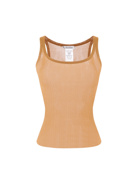 Bastia Ribbed Silk Sleeveless Top-MAX MARA-JOHN JULIA