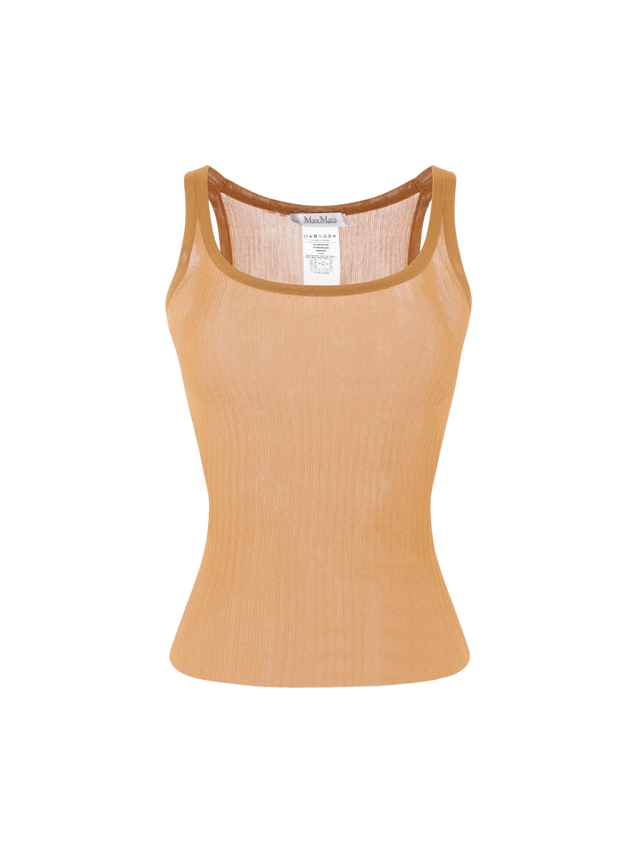 Bastia Ribbed Silk Sleeveless Top-MAX MARA-JOHN JULIA