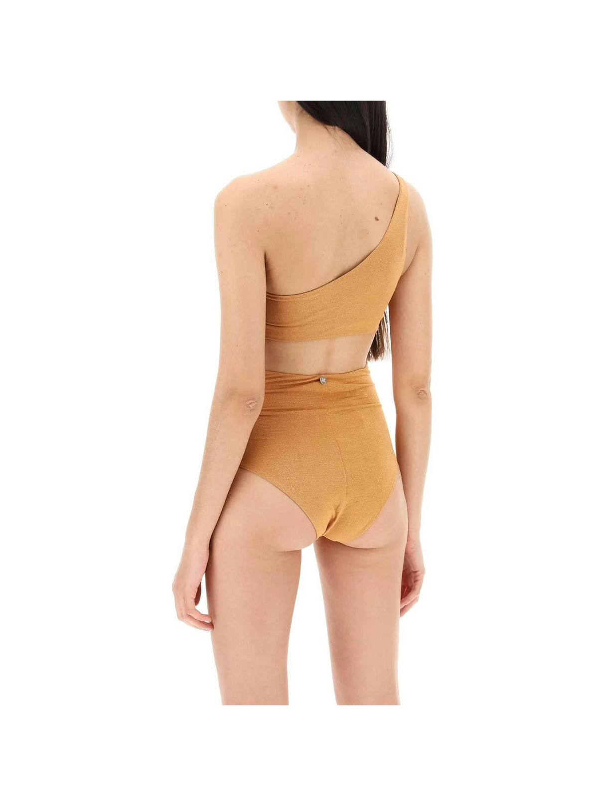 Orange Lurex One Shoulder Bikini Top MAX MARA BEACHWEAR JOHN JULIA.