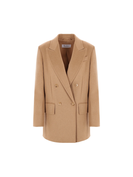 Double-breasted Camelwool Jacket-MAX MARA-JOHN JULIA