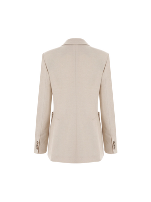 Single-Breasted Herringbone Cashmere Jacket-Max Mara-JOHN JULIA