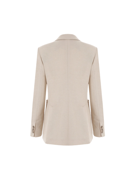 Single-Breasted Herringbone Cashmere Jacket-Max Mara-JOHN JULIA