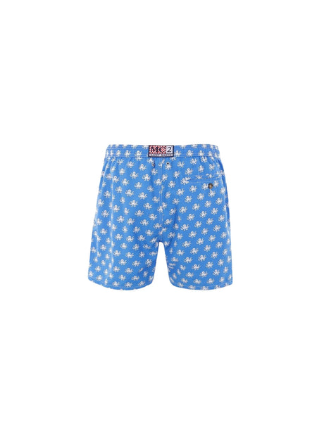 Octopus Print Recycled Nylon Swim Shorts-MC2 SAINT BARTH-JOHN JULIA