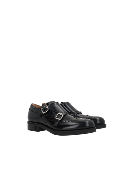 Miu Miu Brushed Leather Monk Strap Shoes-MIU MIU-JOHN JULIA