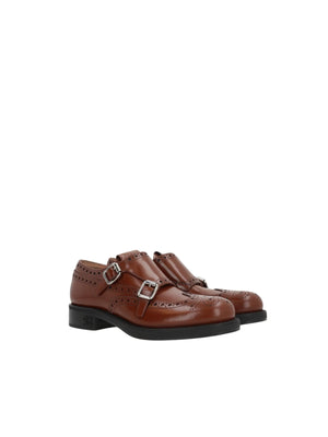 Miu Miu Brushed Leather Monk Strap Shoes-MIU MIU-JOHN JULIA