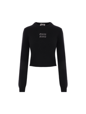 Cashmere Cropped Sweater-MIU MIU-JOHN JULIA