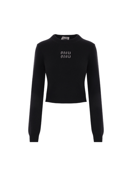 Cashmere Cropped Sweater-MIU MIU-JOHN JULIA