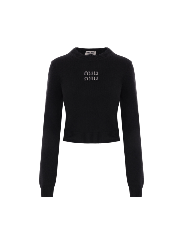 Cashmere Cropped Sweater-MIU MIU-JOHN JULIA