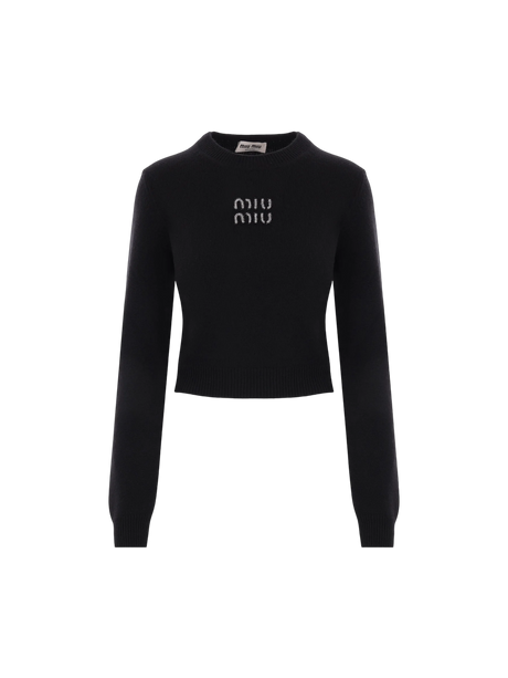 Cashmere Cropped Sweater-MIU MIU-JOHN JULIA