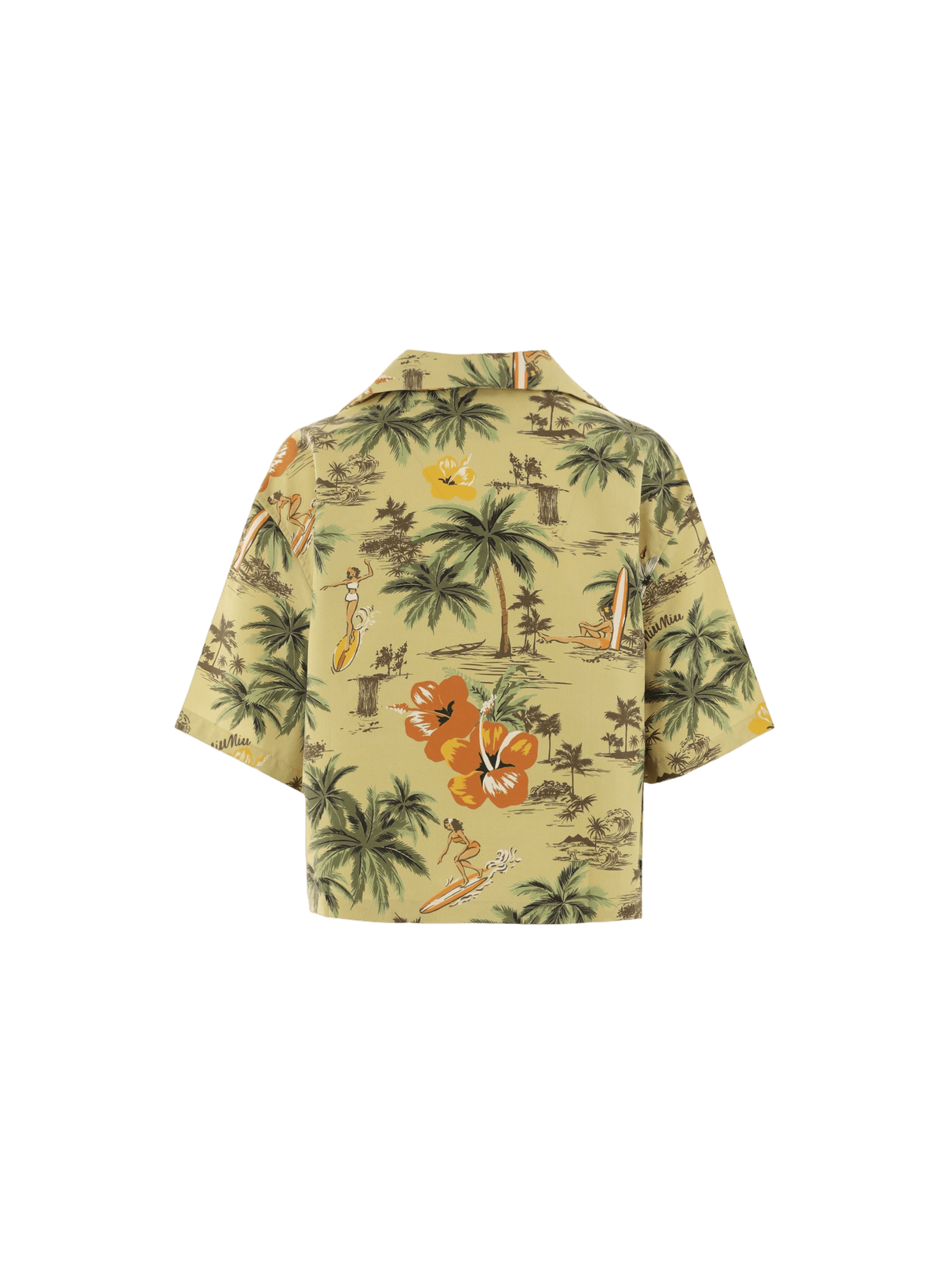 Hawaii Printed Silk Bowling Shirt-MIU MIU-JOHN JULIA