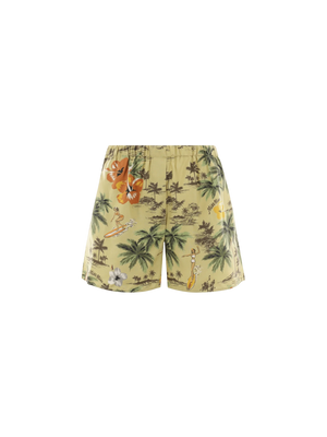 Hawaii Printed Silk Short Pants-MIU MIU-JOHN JULIA