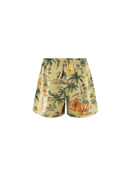 Hawaii Printed Silk Short Pants-MIU MIU-JOHN JULIA