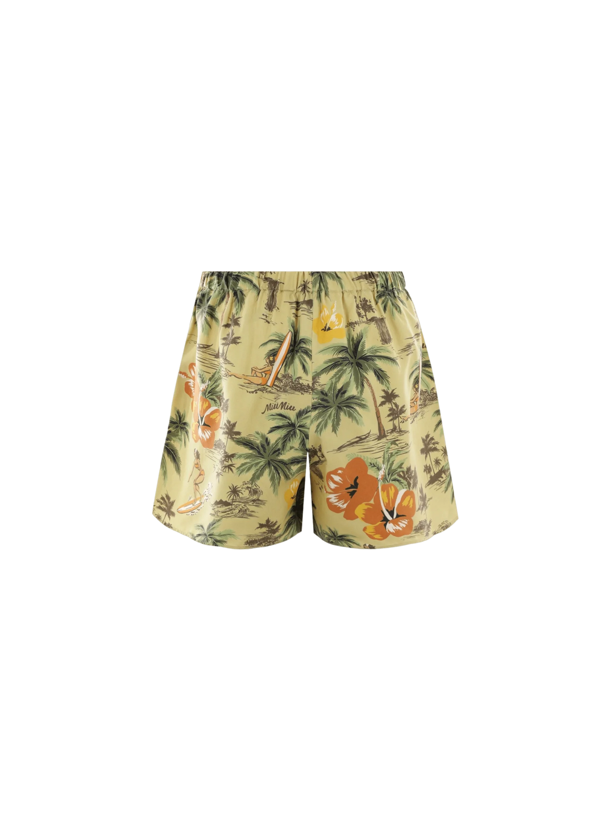 Hawaii Printed Silk Short Pants-MIU MIU-JOHN JULIA