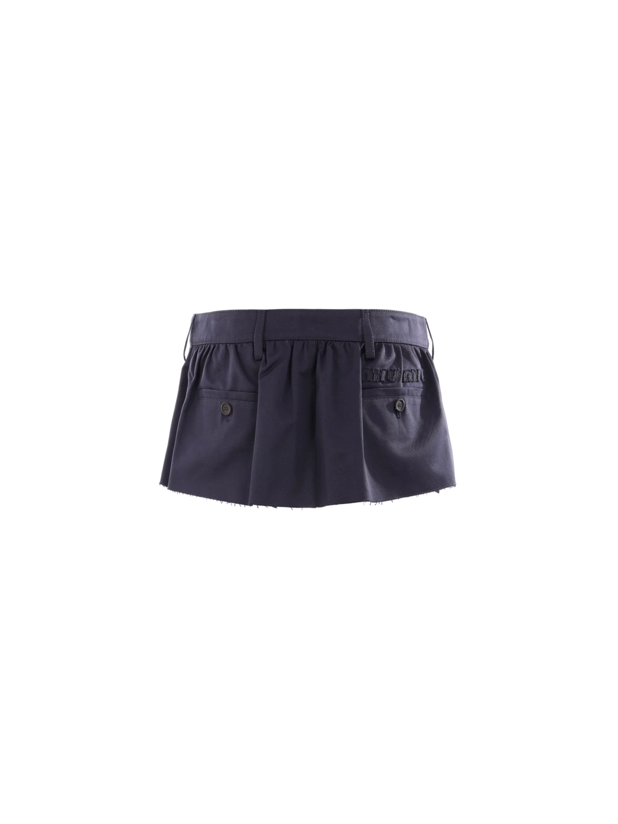 MIU MIU-Logo Patch Gabardine Miniskirt-JOHN JULIA