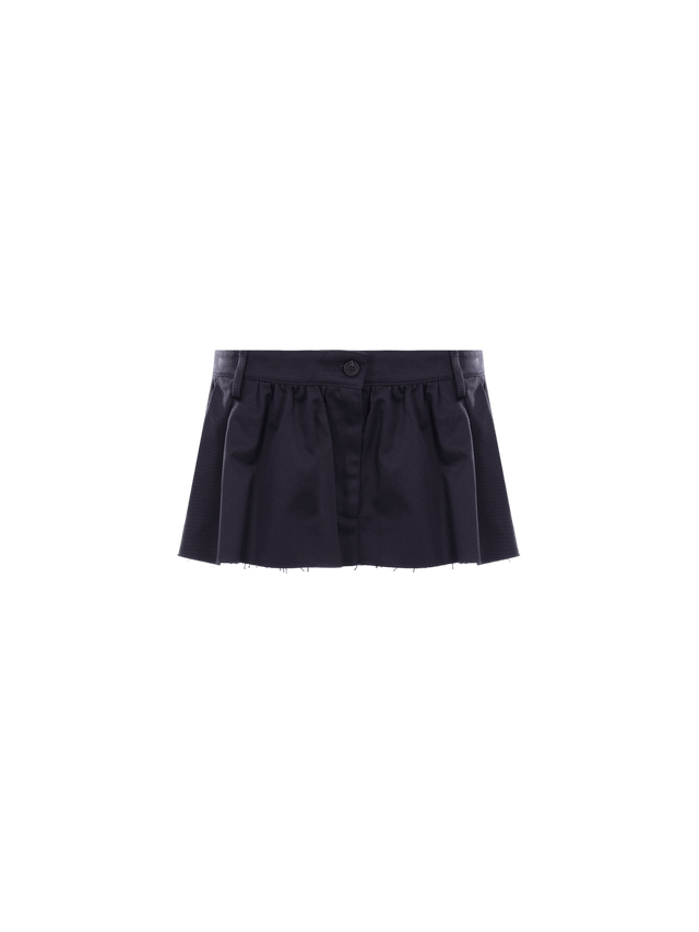 MIU MIU-Logo Patch Gabardine Miniskirt-JOHN JULIA