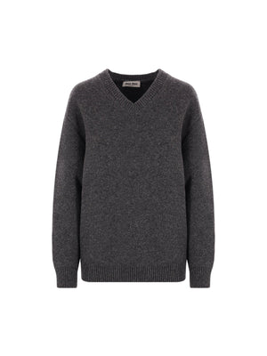 Oversize Shetland Wool Sweater-MIU MIU-JOHN JULIA