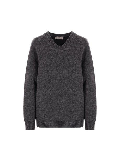 Oversize Shetland Wool Sweater-MIU MIU-JOHN JULIA