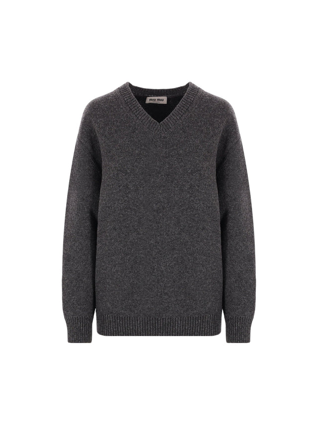 Oversize Shetland Wool Sweater-MIU MIU-JOHN JULIA