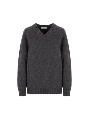 Oversize Shetland Wool Sweater-MIU MIU-JOHN JULIA